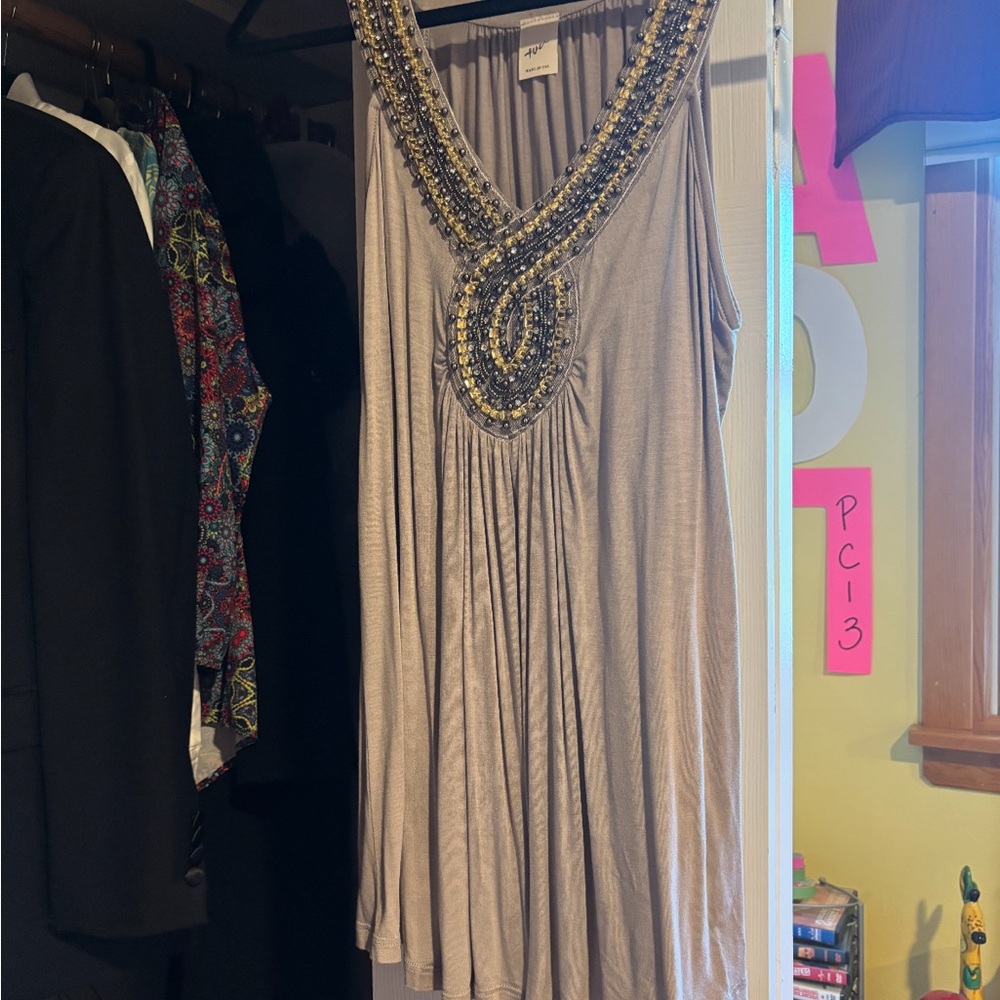 Grey Embellished Tunic